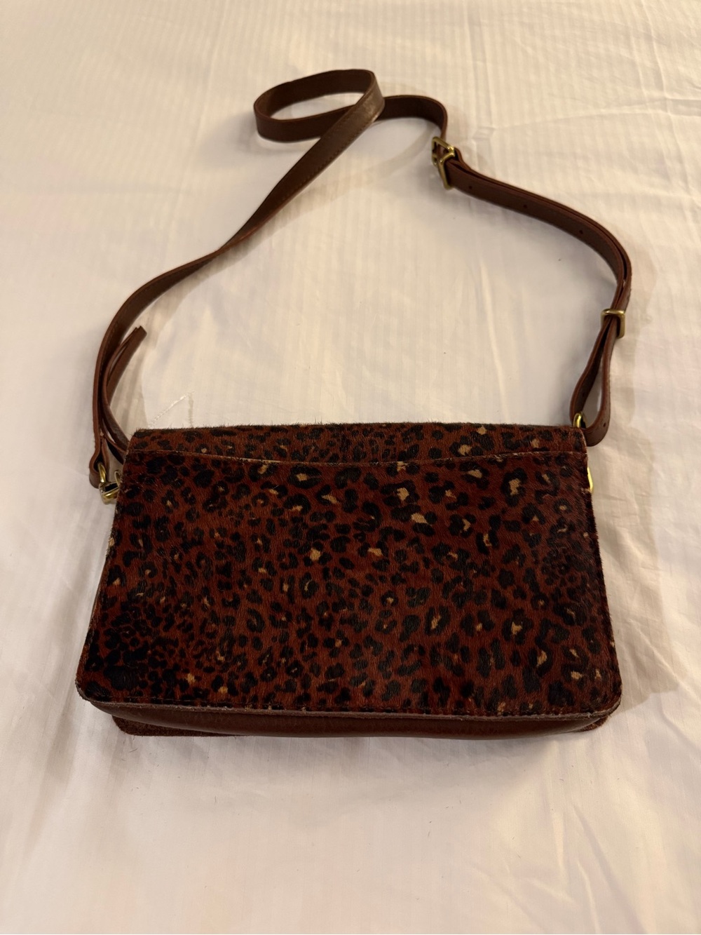 Madewell Flap Convertible Painter Leopard Crossbody Bag